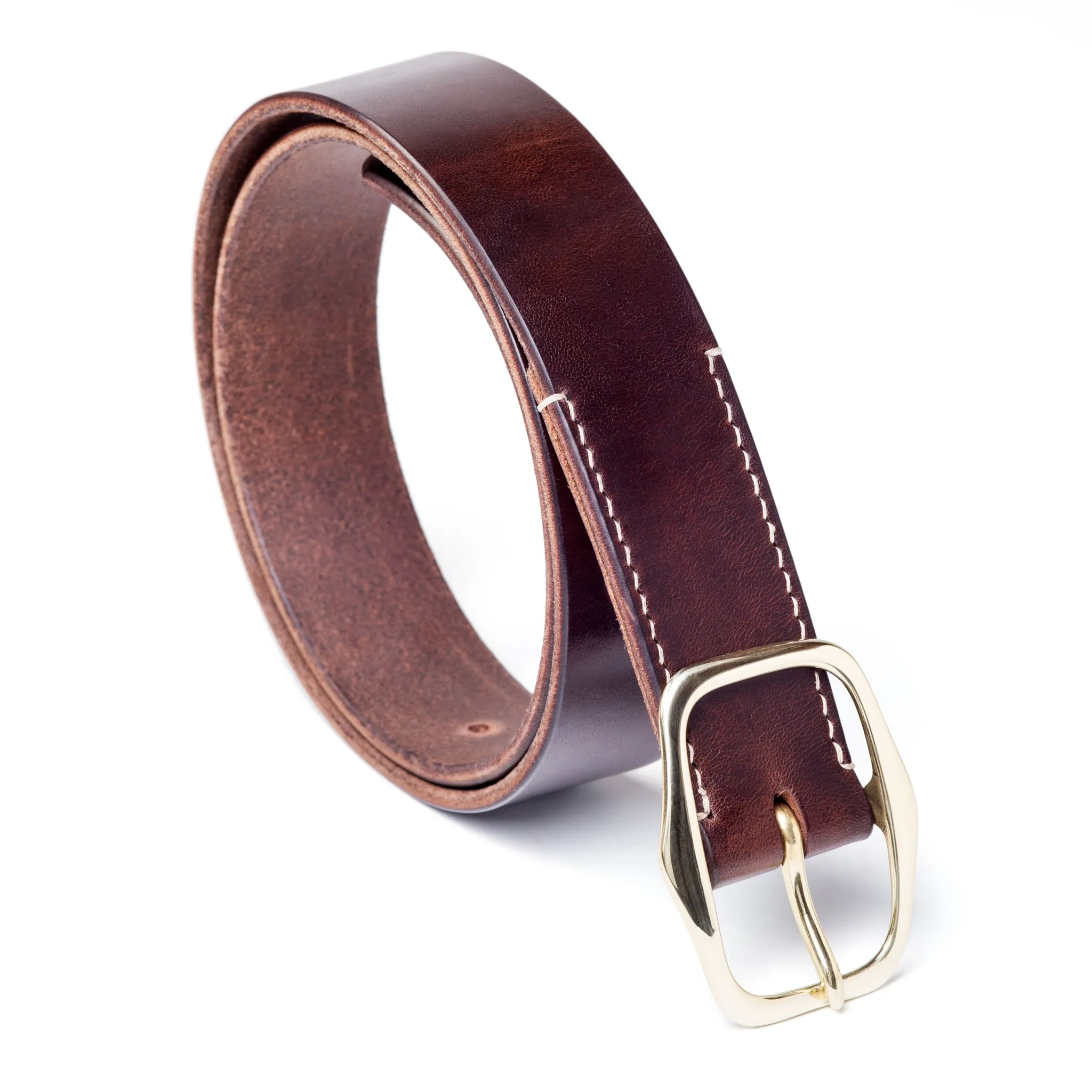 1 ½" standard buckled belt, limited edition brown Horween Chromexcel