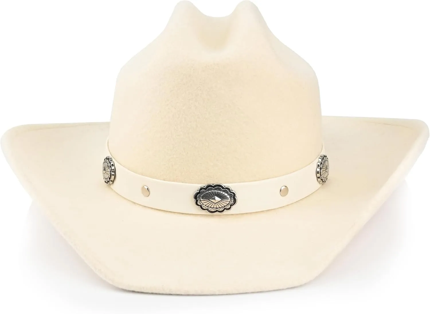 100% Wool Western Cowboy Hat for Men Women Classic Fedora Hat Felt Cowgirls Hats with Two Decorative Bands
