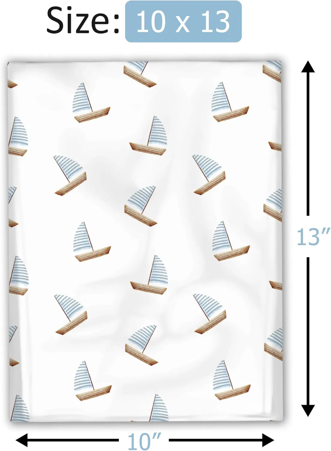 10x13 (100) Sailboats Summer Nautical Designer Poly Mailers Waterproof Self Sealing Tear Resistant Polymailers Shipping Envelopes Premium Printed Bags For Small Businesses