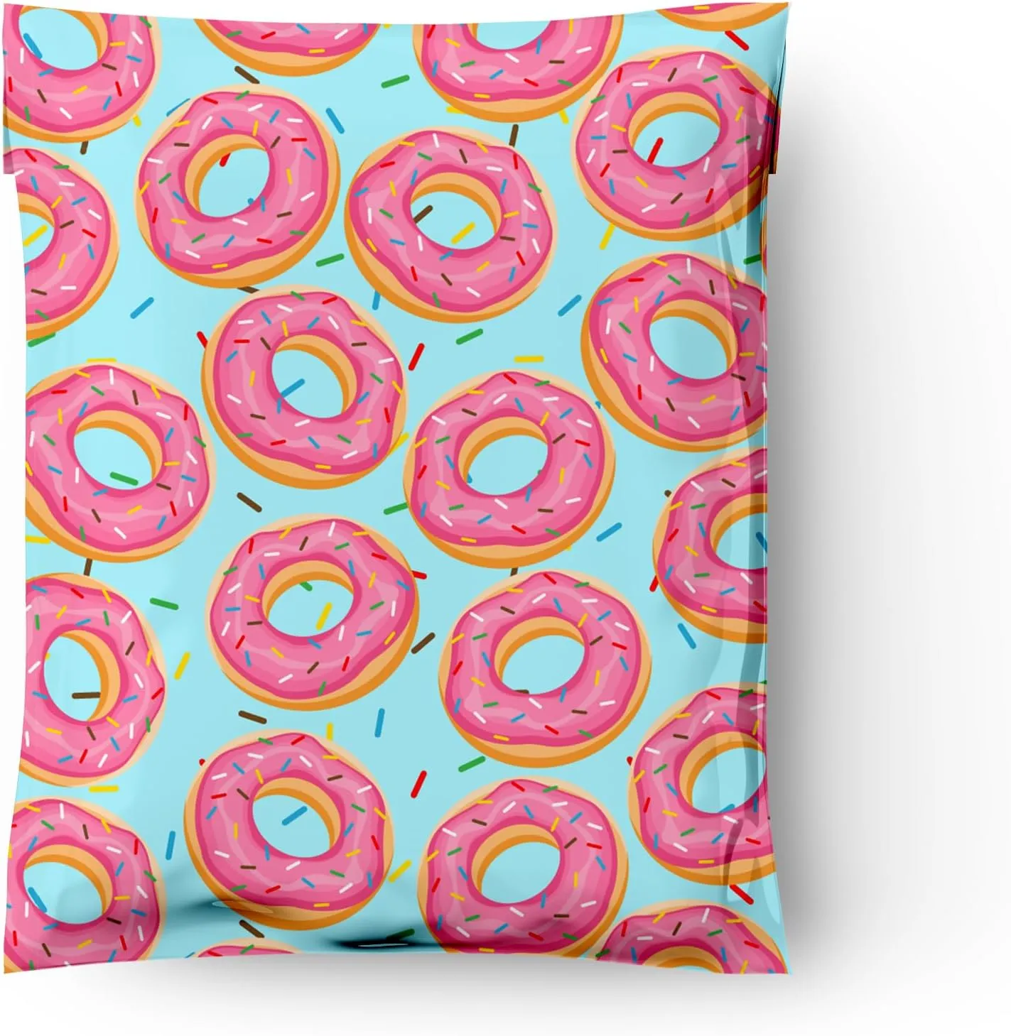 10x13 (100) Sprinkled Donuts Designer Poly Mailers Waterproof Self Sealing Tear Resistant Polymailers Shipping Envelopes Premium Printed Bags For Small Businesses