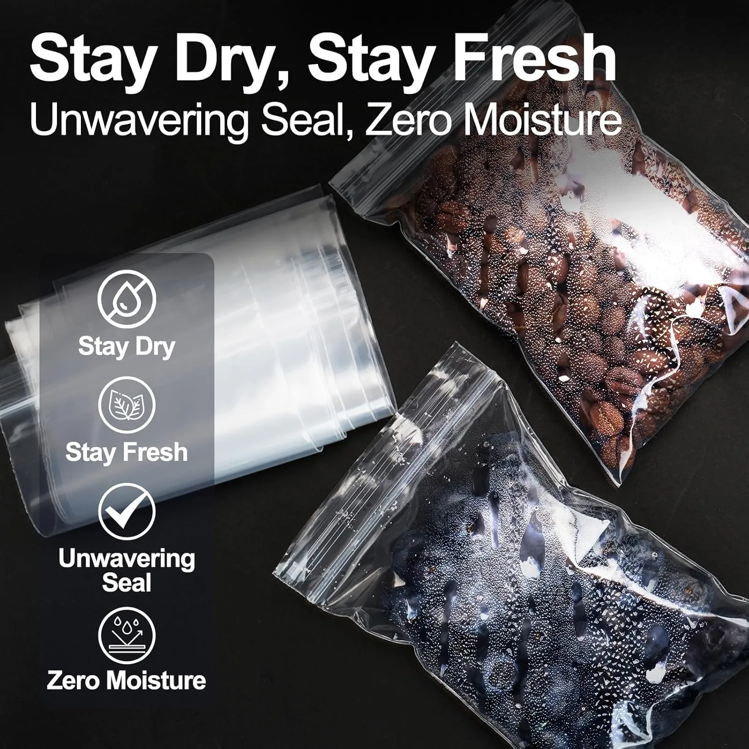 1200Pcs Small Plastic Bag for Jewelry, 3x4'' Small Zip Bag Baggies Resealable, 2 Mil(2 Layer) Durable Small Zip Bag for Pill and Small Business - Clear