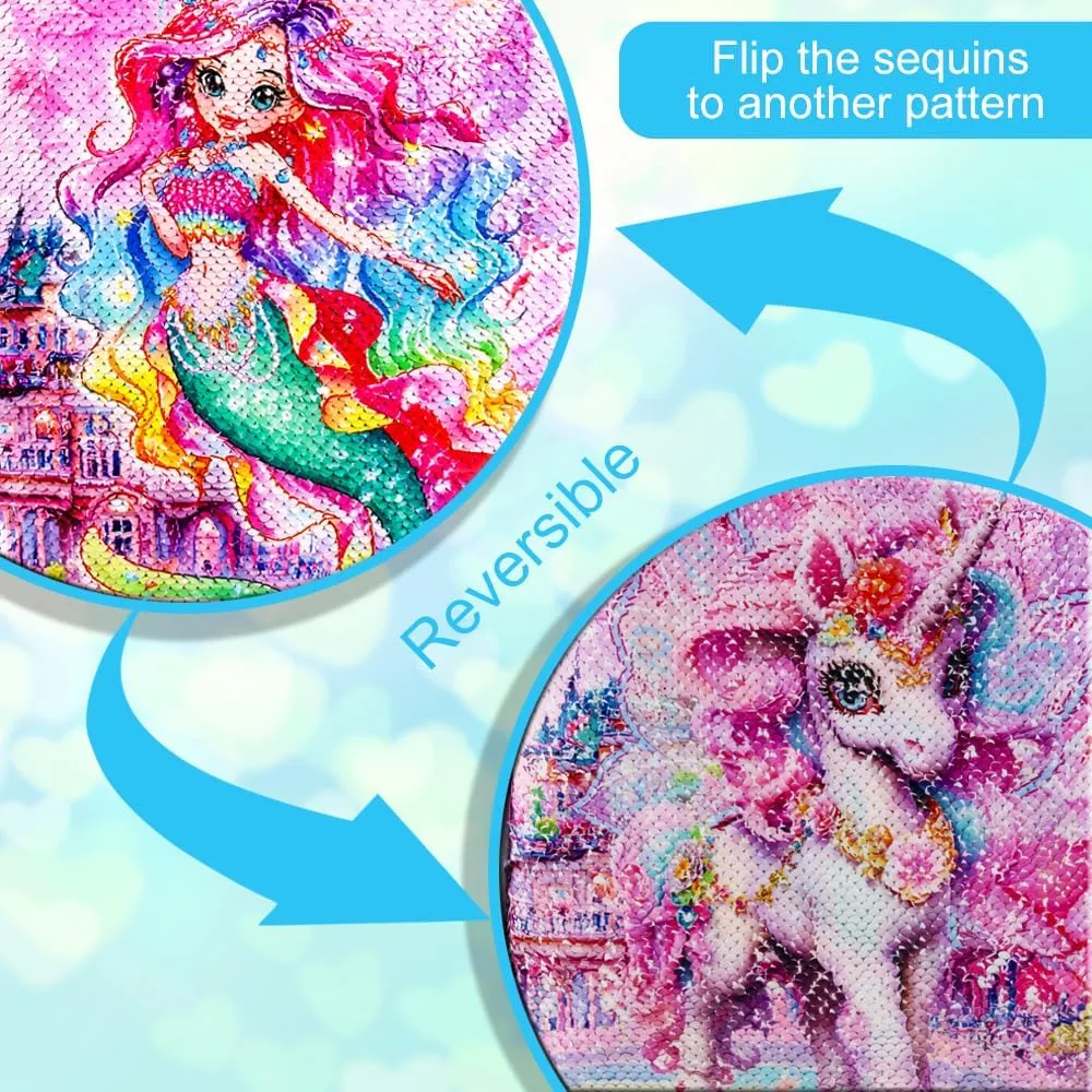 18" Girls Luggage, Kids Carry on Suitcase With Wheels, Mermaid Suitcases for Toddler Children(Pink)