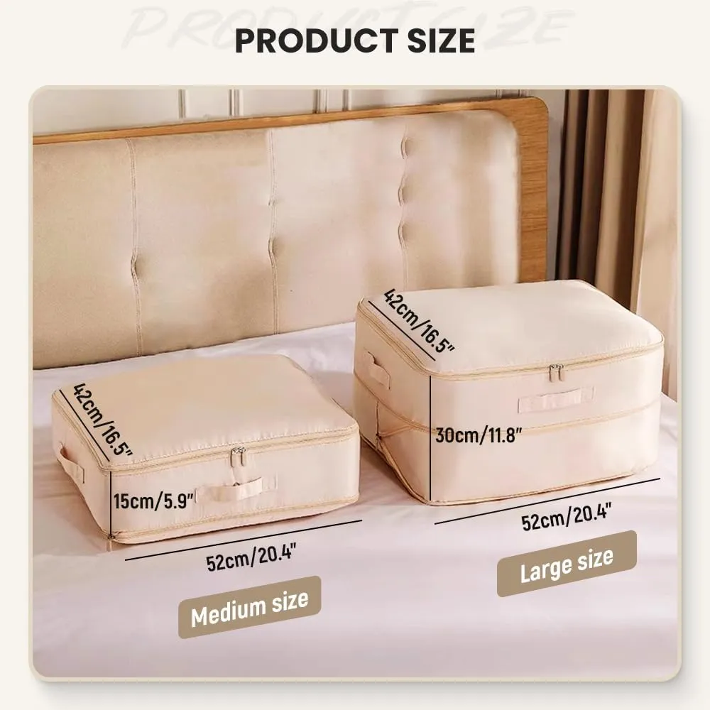 2025 New Ultra Space Saving Self Compression Organizer, Portable Heavy Duty Moving Bags Storage Tote for Space Saving, Space Saving Self Organizer for Comforters Blankets Bedding (Gray, X-Large)