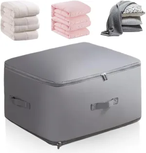 2025 New Ultra Space Saving Self Compression Organizer, Portable Heavy Duty Moving Bags Storage Tote for Space Saving, Space Saving Self Organizer for Comforters Blankets Bedding (Gray, X-Large)