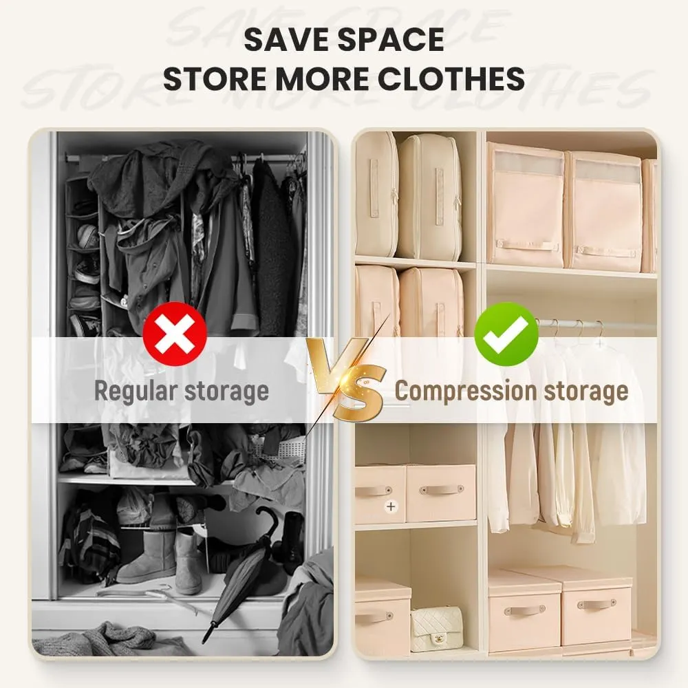 2025 New Ultra Space Saving Self Compression Organizer, Portable Heavy Duty Moving Bags Storage Tote for Space Saving, Space Saving Self Organizer for Comforters Blankets Bedding (Gray, X-Large)