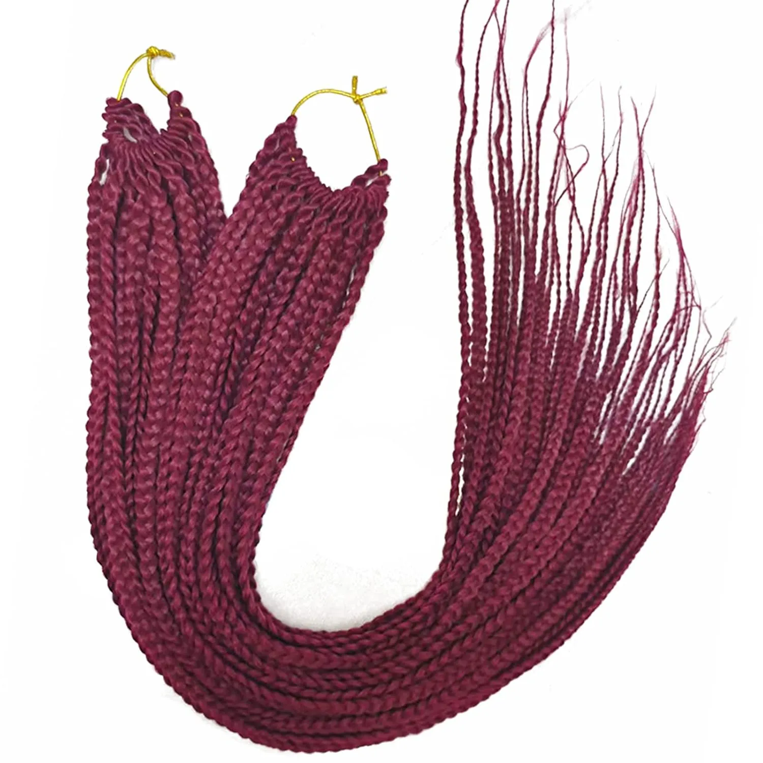 24 Inch Box Braid Crochet Hair 144 Strands Crochet Box Braids Pre Looped Box Braids Crochet Braids Burgundy Box Braids Crochet Hair for Black Women Girl