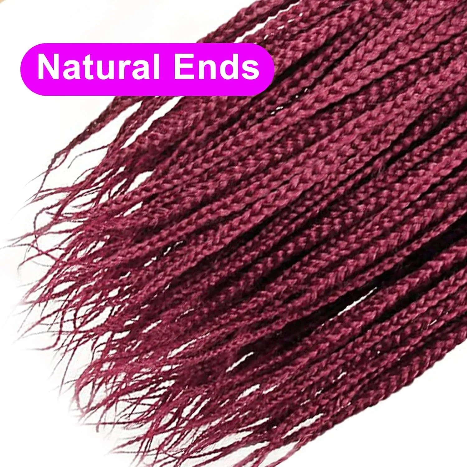 24 Inch Box Braid Crochet Hair 144 Strands Crochet Box Braids Pre Looped Box Braids Crochet Braids Burgundy Box Braids Crochet Hair for Black Women Girl