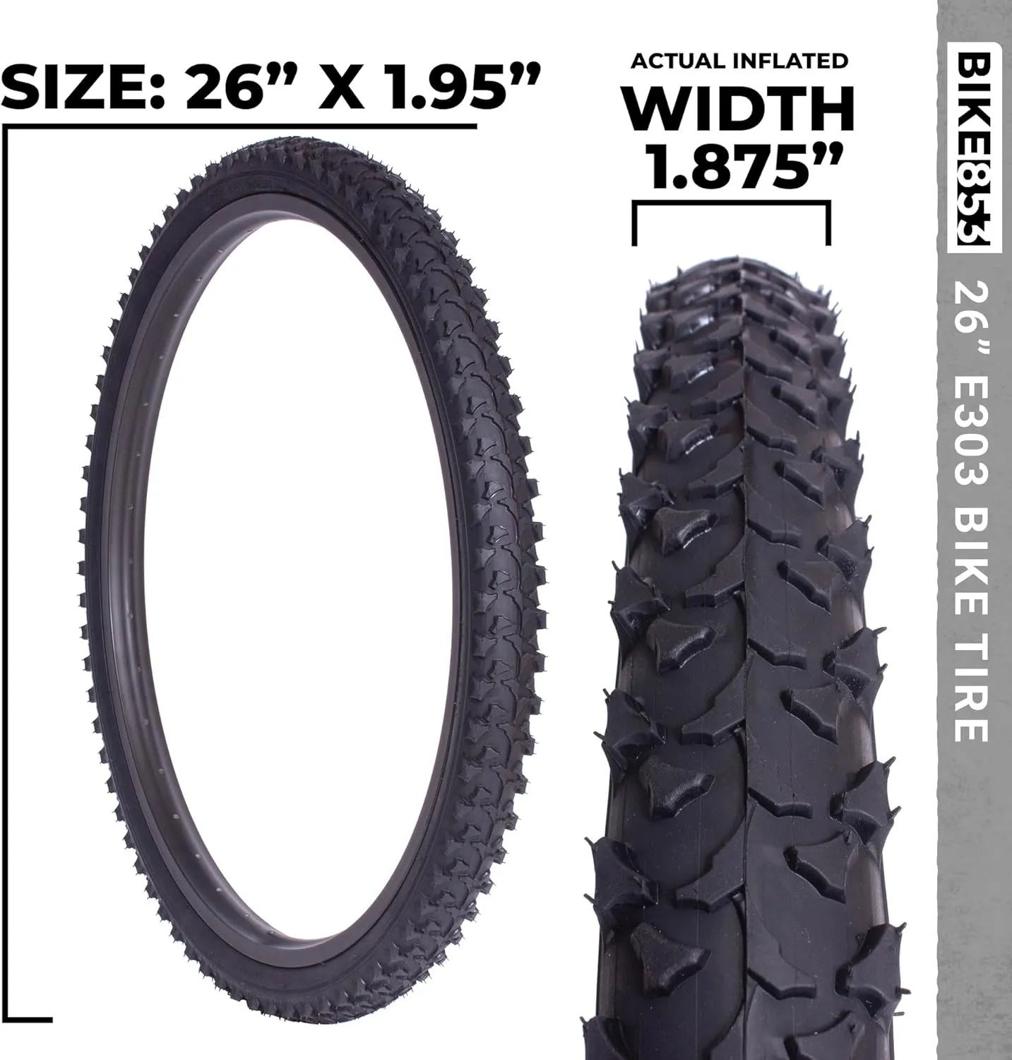 26 Inch Bike Tire Replacement Kit for Mountain Bike Tires 26 X 1.95 Includes Tools. with or Without Tubes Choose 1 or 2 Packs.