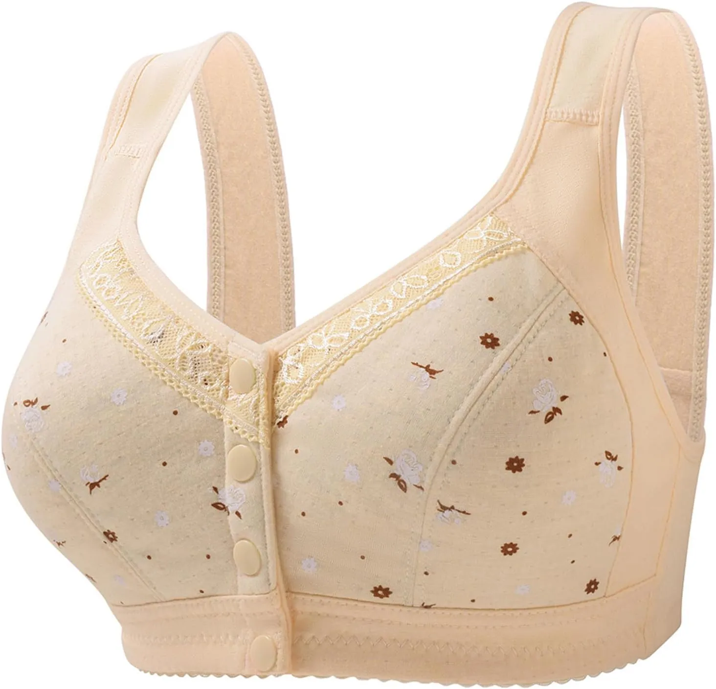 3PC Front Closure Bra for Womens Wireless Push Up Bra Yoga Sports Bralette High Support Bra (Available in Plus Size)