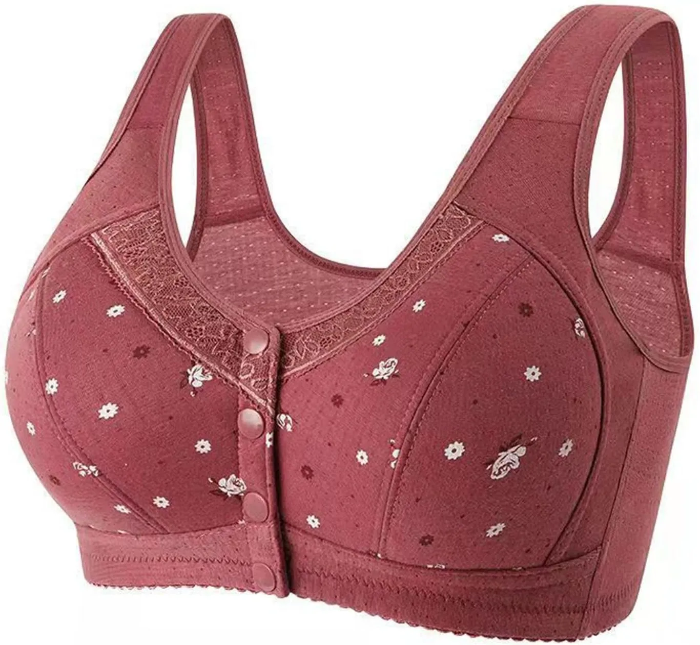 3PC Front Closure Bra for Womens Wireless Push Up Bra Yoga Sports Bralette High Support Bra (Available in Plus Size)