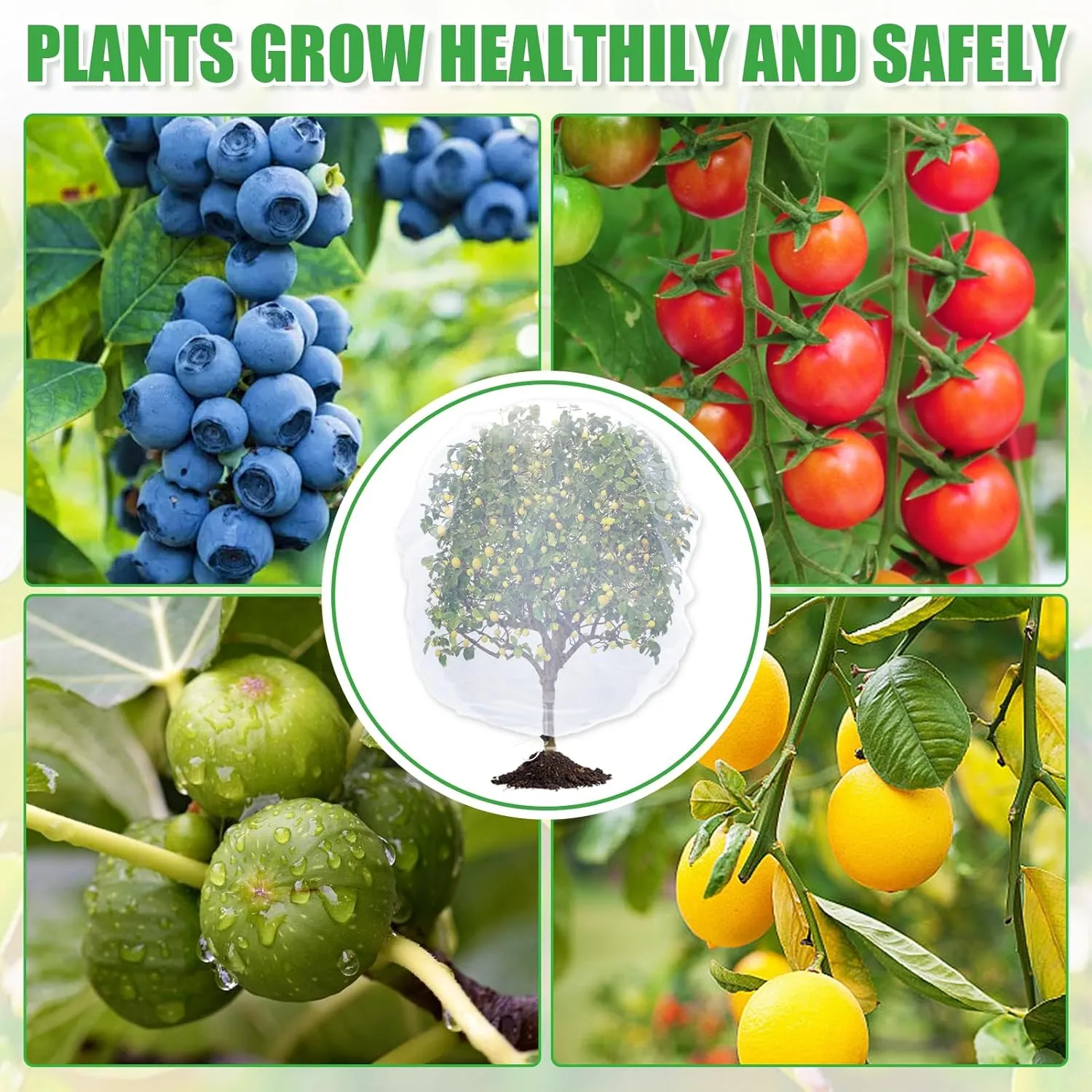 4 Pack Insect Bird Netting Cover - 4.6x6FT Blueberry Bushes Netting Plant Covers with Drawstring, Fine Mesh Net for Protecting Lemon Orange Large Plants from Insect Bird Barrier Squirrel Deer