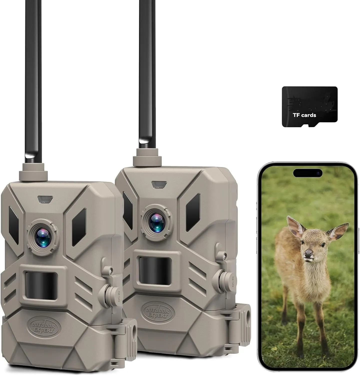 4G Cellular Trail Camera,36MP Hunting Camera with No Glow 940nm IR Led Night Vision,HD Video IP66 Waterproof Game Cam,90FT Flash Range Wildlife Monitor-2 Packs