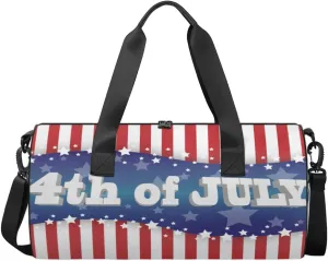 4th Of July Independence Day Travel Duffel Bag Stars Stripes Sports Gym Bag Men Women Sports Travel Luggage Bag 17.6”×9”×9 “ Duffel Bag Weekend Overnight Gym Bag Nvenient For Carrying