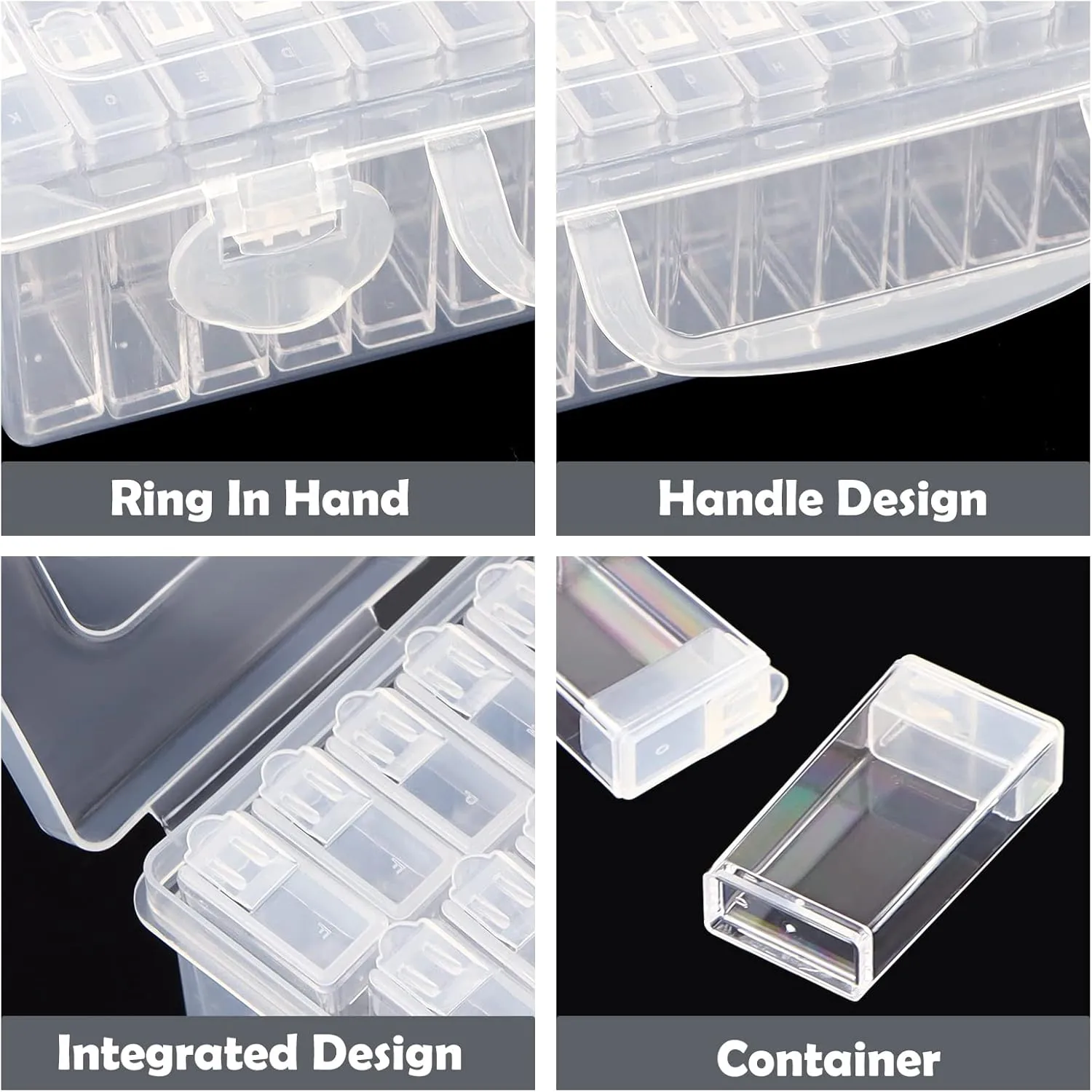 64-Slots Seed Storage Organizer Box with Label Stickers, Seed Storage Container for Flower Plants, Seeds & Bulbs, Flower, Vegetable, Clover and Basil Seeds, Gardening Supplies & Organizer