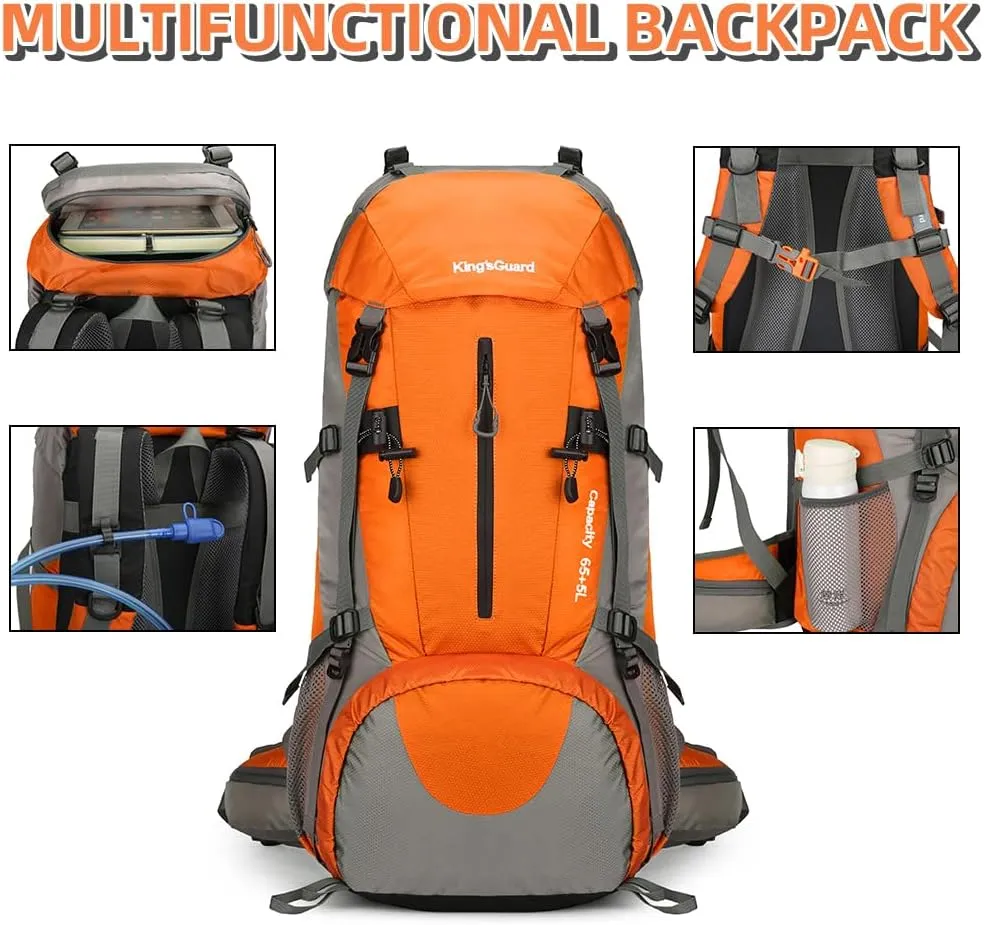 70L Camping Hiking Backpack with Rain Cover Waterproof Backpacking Backpack for Hiking Treeking Climbing Outdoor