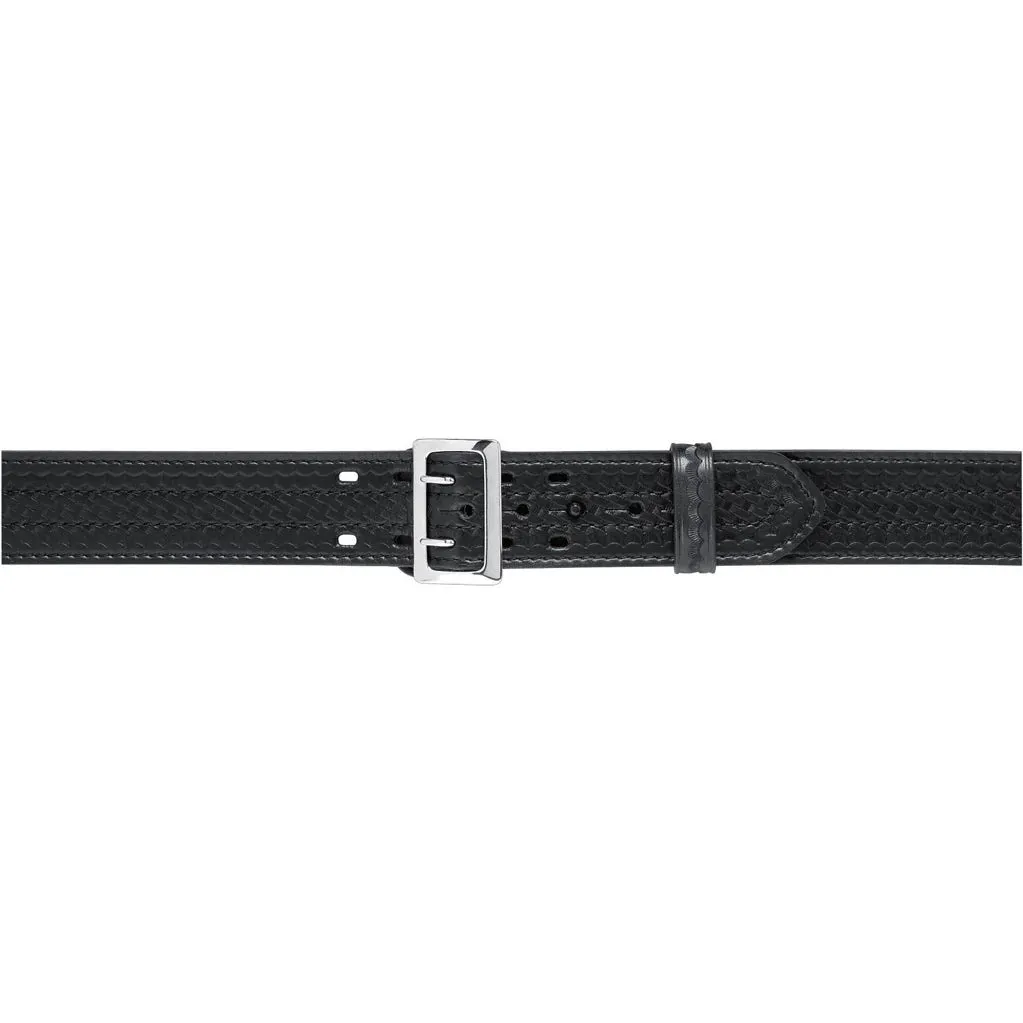 87 - SAM BROWNE BUCKLED DUTY BELT, 2.25" (58MM) 46"  LENGTHS CHROME BUCKLE