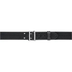 87 - SAM BROWNE BUCKLED DUTY BELT, 2.25" (58MM) 46"  LENGTHS CHROME BUCKLE