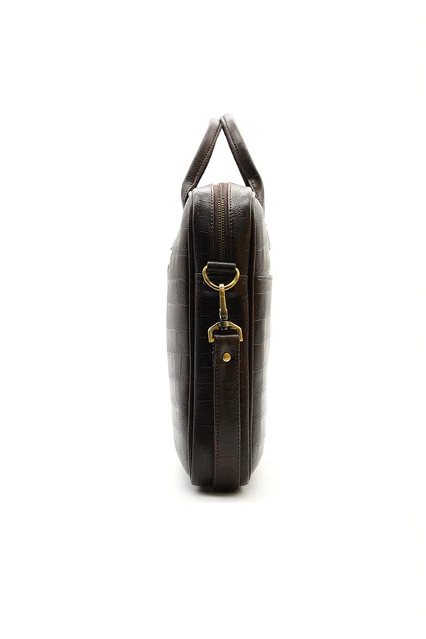 A and S Accessories Croco print laptop bag 38 cm