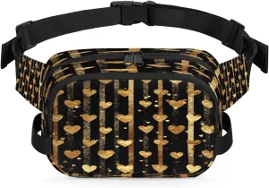 Abstraction Cute Heart Printing Fanny Packs for Women Men Waterproof Waist Bag with Adjustable Strap Belt Bag for Travel Running Hiking