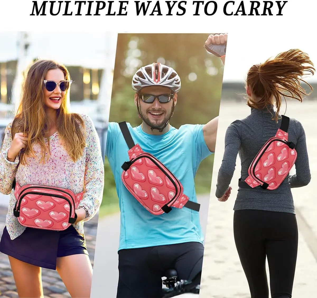 Abstraction Love Color Printing Fanny Packs for Women Men Waterproof Waist Bag with Adjustable Strap Belt Bag for Travel Running Hiking