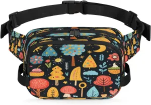 Abstraction Multi Prints Fanny Packs for Women Men Waterproof Waist Bag with Adjustable Strap Belt Bag for Travel Running Hiking