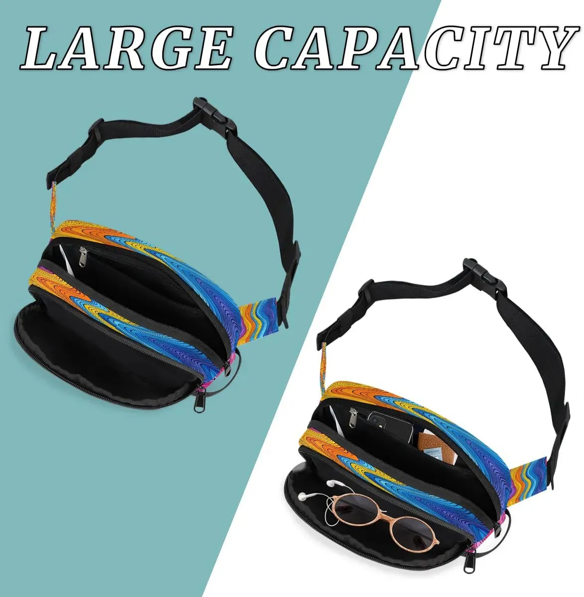 Abstraction Texture Cute Print Fanny Packs for Women Men Waterproof Waist Bag with Adjustable Strap Belt Bag for Travel Running Hiking