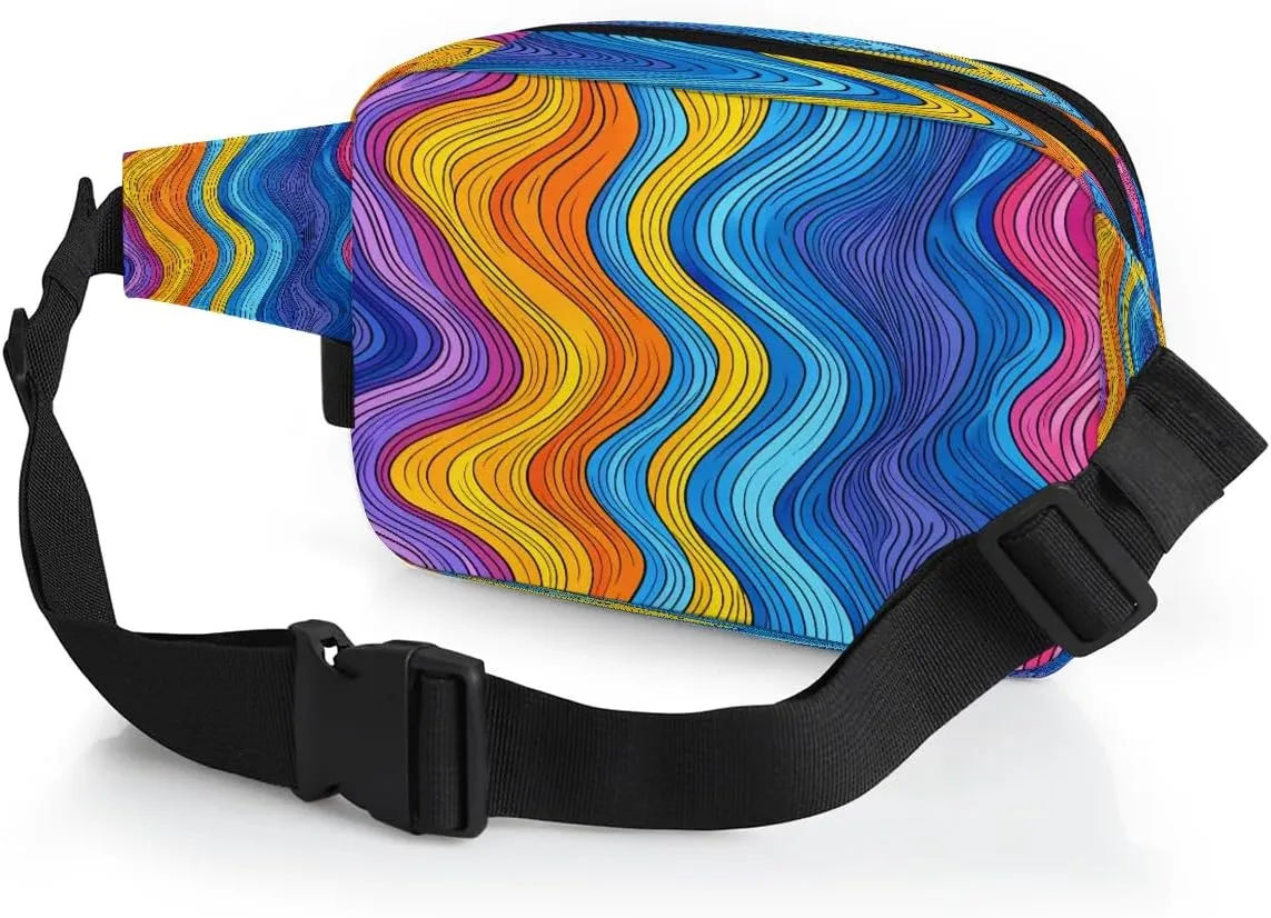 Abstraction Texture Cute Print Fanny Packs for Women Men Waterproof Waist Bag with Adjustable Strap Belt Bag for Travel Running Hiking