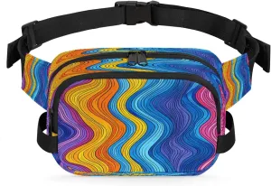 Abstraction Texture Cute Print Fanny Packs for Women Men Waterproof Waist Bag with Adjustable Strap Belt Bag for Travel Running Hiking