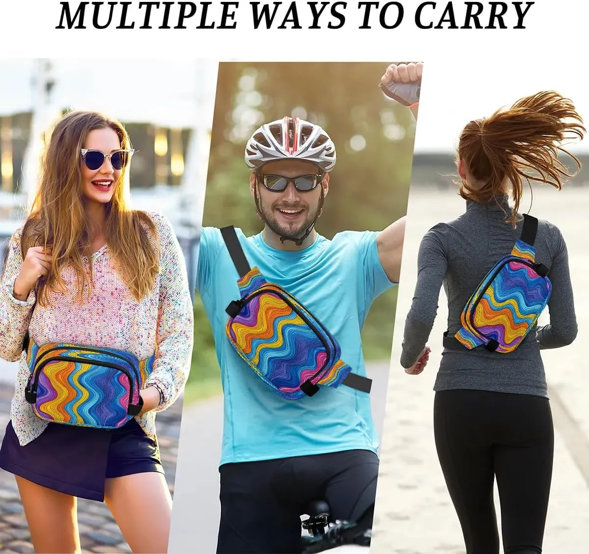 Abstraction Texture Cute Print Fanny Packs for Women Men Waterproof Waist Bag with Adjustable Strap Belt Bag for Travel Running Hiking