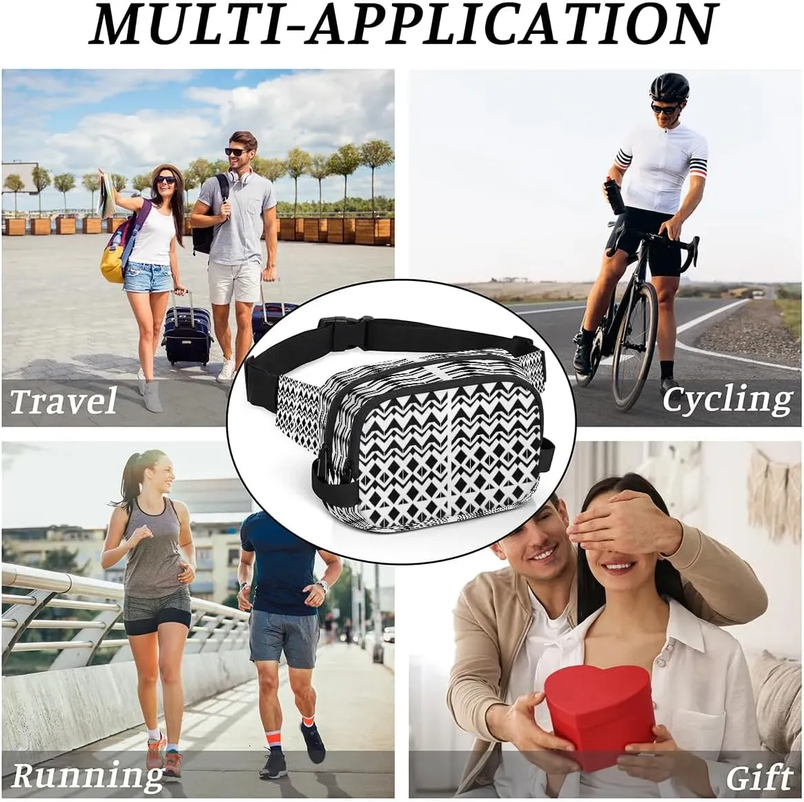 Abstraction Texture Fanny Patterns Fanny Packs for Women Men Waterproof Waist Bag with Adjustable Strap Belt Bag for Travel Running Hiking