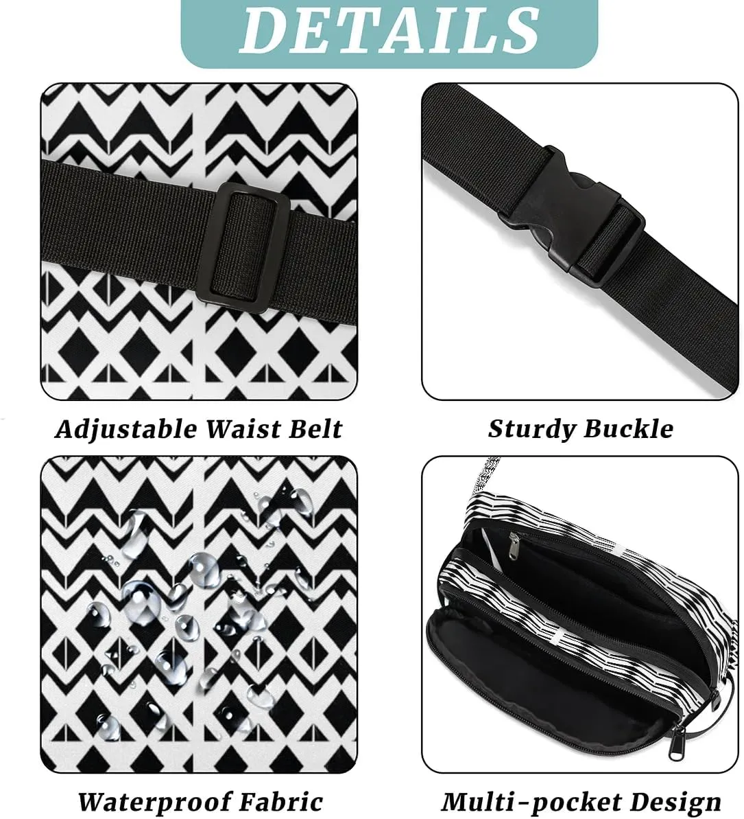 Abstraction Texture Fanny Patterns Fanny Packs for Women Men Waterproof Waist Bag with Adjustable Strap Belt Bag for Travel Running Hiking