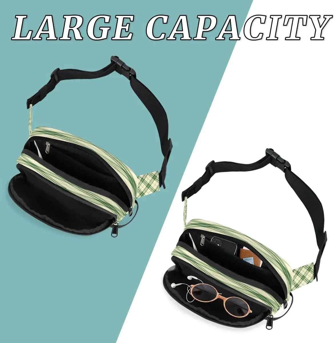 Abstraction Texture Printings Fanny Packs for Women Men Waterproof Waist Bag with Adjustable Strap Belt Bag for Travel Running Hiking