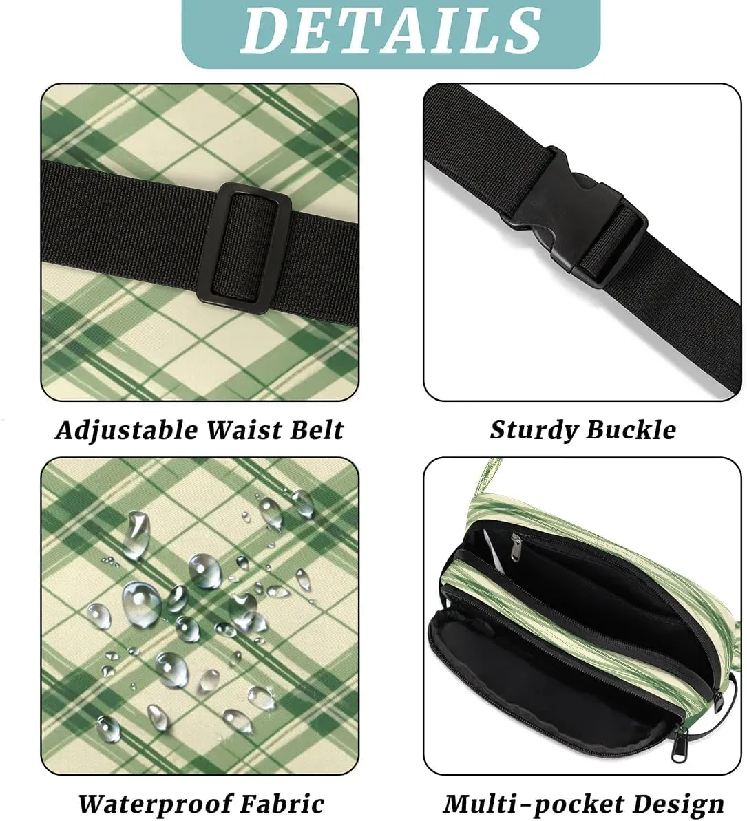 Abstraction Texture Printings Fanny Packs for Women Men Waterproof Waist Bag with Adjustable Strap Belt Bag for Travel Running Hiking