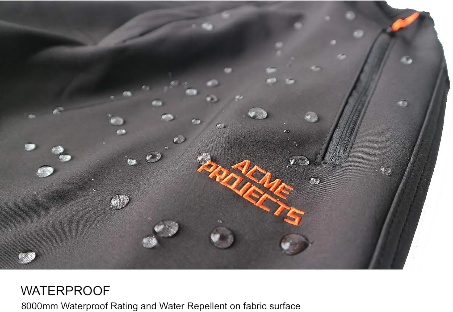 Acme Projects Fleece Lined Softshell Pants for Skiing, Snowboarding, Hiking, 100% Waterproof, Breathable, 8000mm/3000gm