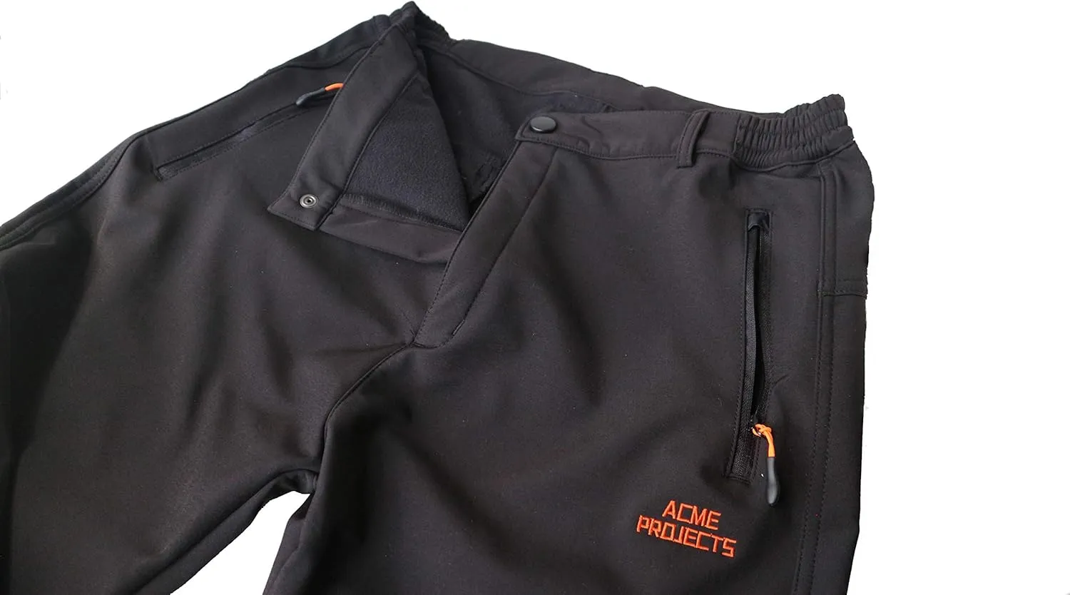 Acme Projects Fleece Lined Softshell Pants for Skiing, Snowboarding, Hiking, 100% Waterproof, Breathable, 8000mm/3000gm