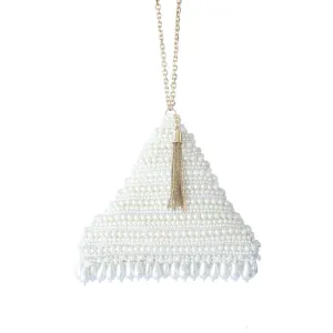 Adora By Ankita Cream Perla Pyramid Bag
