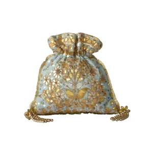 Adora By Ankita Gold Light Gota Patti Frill Bag