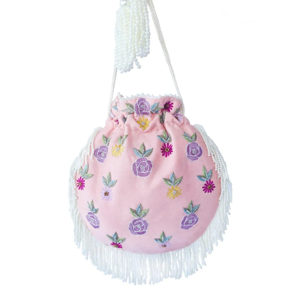 Adora By Ankita Light Pink Phoenix Flapper Bag
