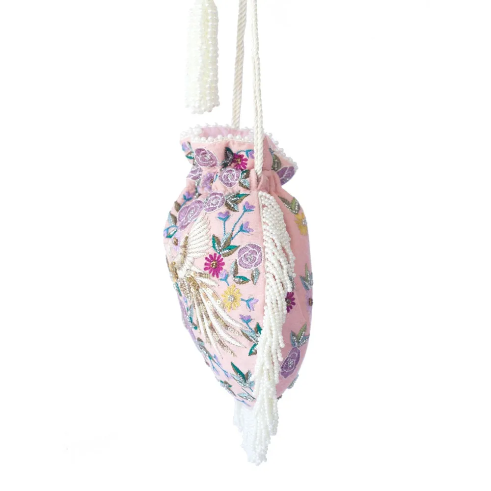 Adora By Ankita Light Pink Phoenix Flapper Bag