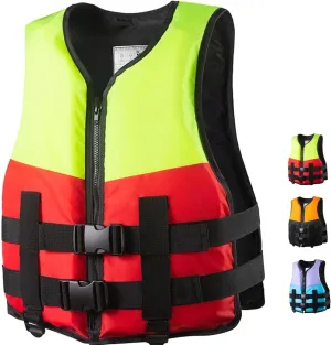 Adult Kayak Swim Vest, Adjustable Safety Jacket with Safety Strap, for Kayaking, Boating, Water Sports