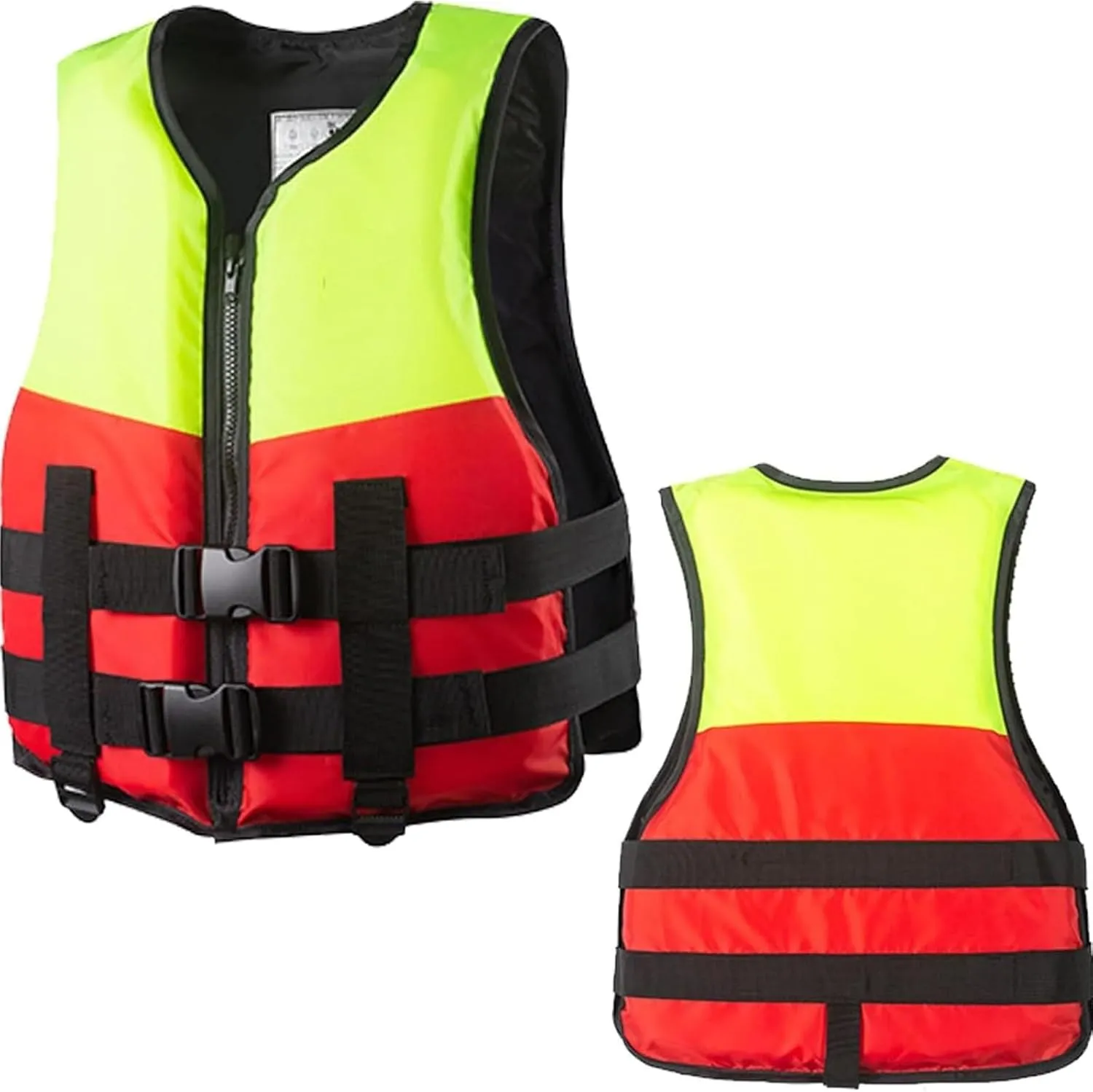 Adult Kayak Swim Vest, Adjustable Safety Jacket with Safety Strap, for Kayaking, Boating, Water Sports