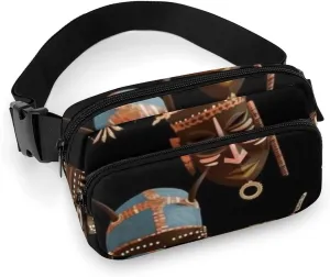 African Ritual Ethnic Tribal Fanny Pack for Women Men Waist Bag Belt Bag Adjustable Casual Bag for Travel Sports Hiking