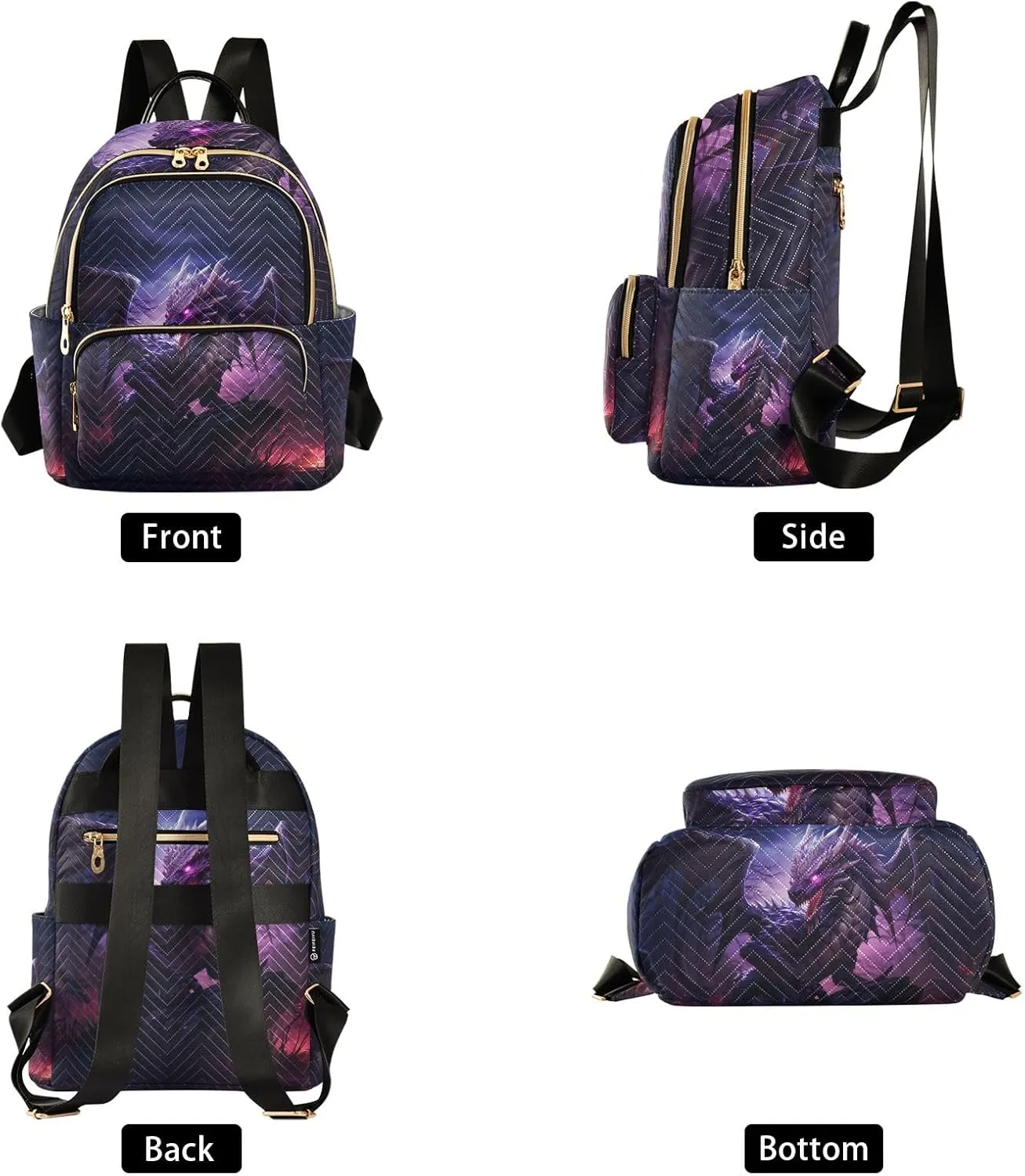 ALAZA Mini Backpack Purse for Women Lightweight Girls Small Size Dragon Pterosaur School Teens College Traveling