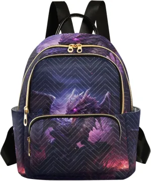 ALAZA Mini Backpack Purse for Women Lightweight Girls Small Size Dragon Pterosaur School Teens College Traveling