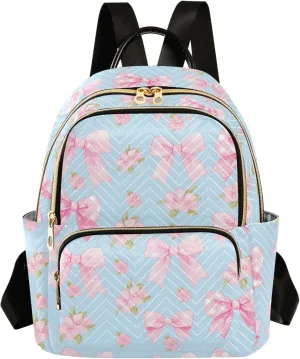 ALAZA Travel Backpack Purse for Women Fashion Anti-theft Work Casual Bow Tie Blue Daypack Shoulder Bag Medium Size
