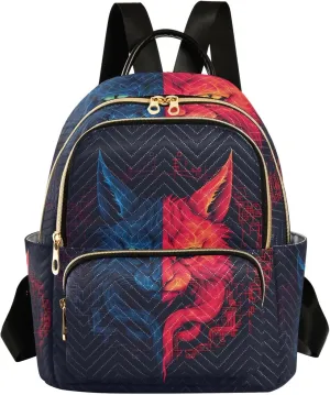 ALAZA Travel Backpack Purse for Women Fashion Anti-theft Work Casual Cat Hostility Daypack Shoulder Bag Medium Size