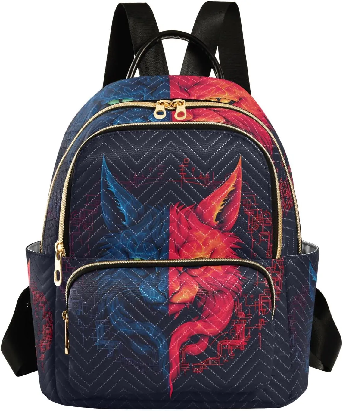 ALAZA Travel Backpack Purse for Women Fashion Anti-theft Work Casual Cat Hostility Daypack Shoulder Bag Medium Size