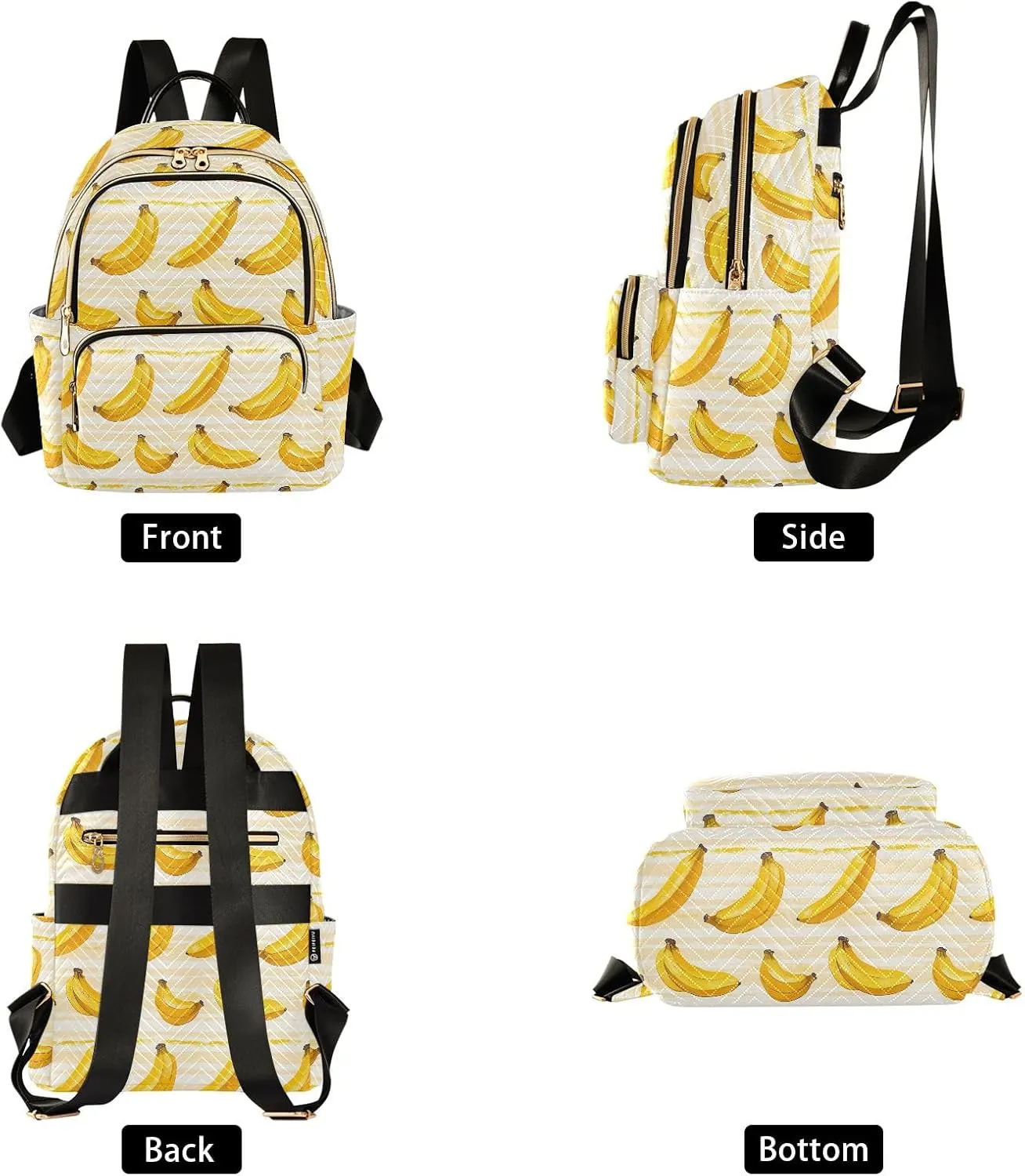 ALAZA Travel Backpack Purse for Women Fashion Anti-theft Work Casual Cute Yellow Banana Daypack Shoulder Bag Medium Size
