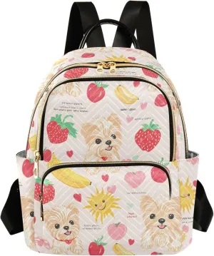 ALAZA Travel Backpack Purse for Women Fashion Anti-theft Work Casual Dog Banana Fruit Daypack Shoulder Bag Medium Size