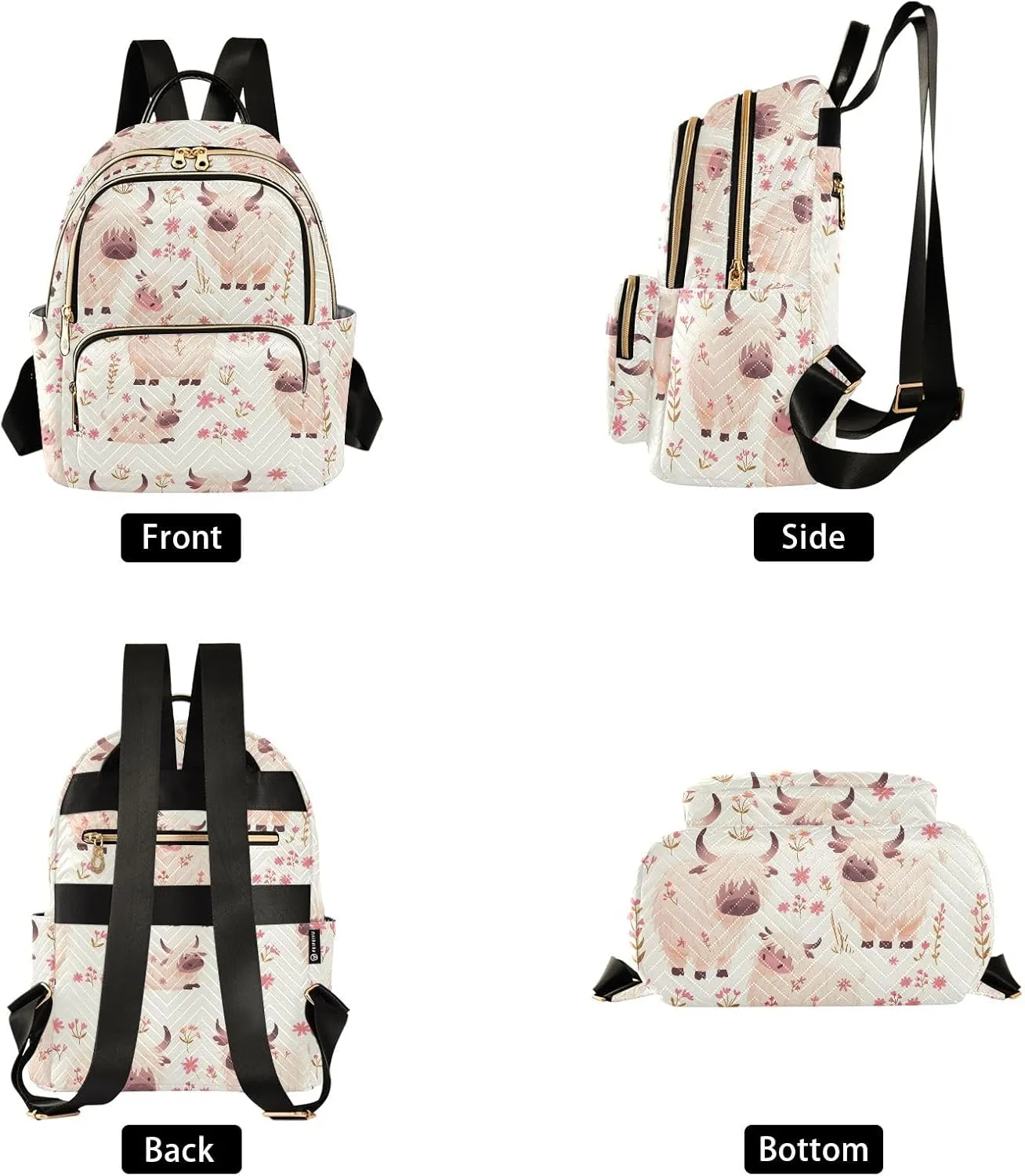 ALAZA Travel Backpack Purse for Women Fashion Anti-theft Work Casual Yak Bison Cute Daypack Shoulder Bag Medium Size